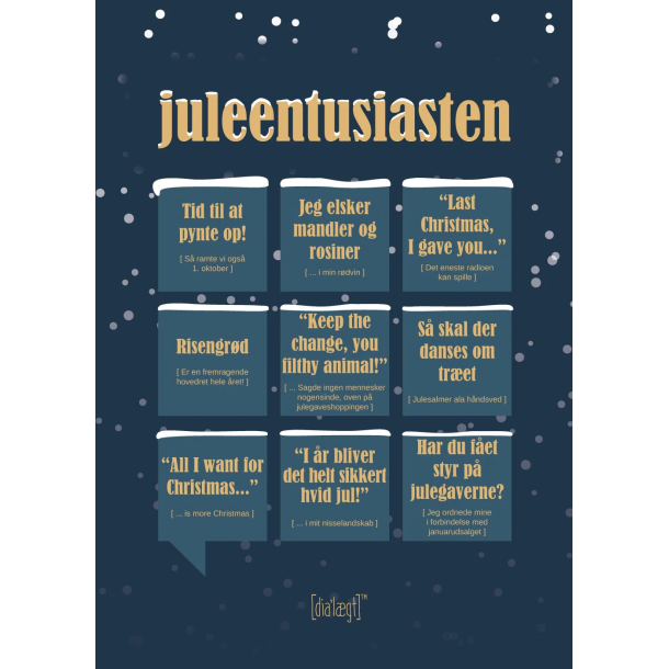 Dialgtplakat A5 Kort - Juleentusiasten