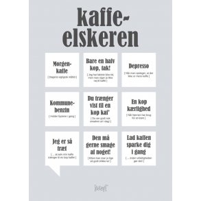 Dialgtplakat A5 Kort - Kaffe-elskeren