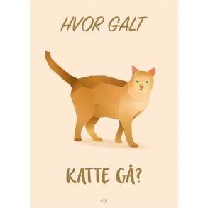 Citatplakat A5 Kort - Hvor galt katte g?