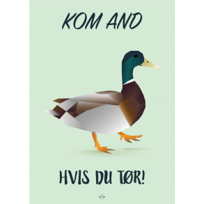 Citatplakat A5 Kort - Kom and hvis du tr!