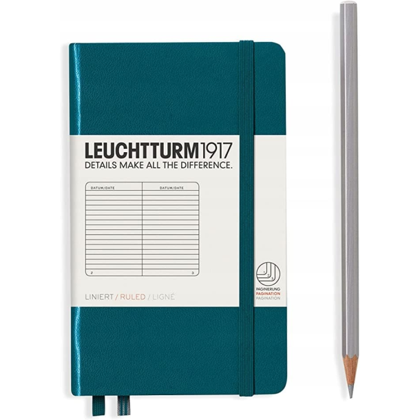 Leuchtturm Notesbog A6 Pasific Green Linjeret