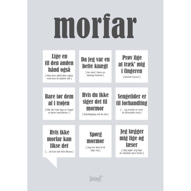 Dialgtplakat A5 Kort - Morfar
