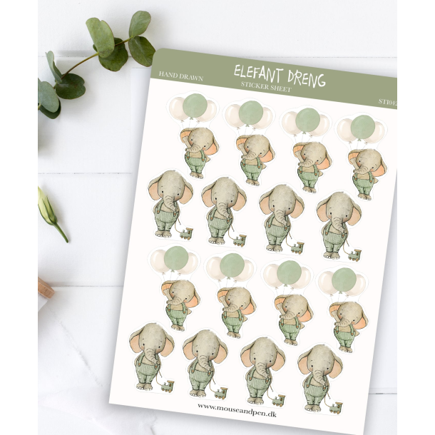Mouse &amp; Pen Sticker - Elefant Grn
