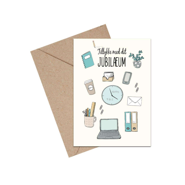 Mouse &amp; Pen Dobbeltkort - Tillykke med dit jubil�um