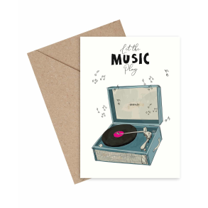 Mouse & Pen Dobbeltkort - Let the music play