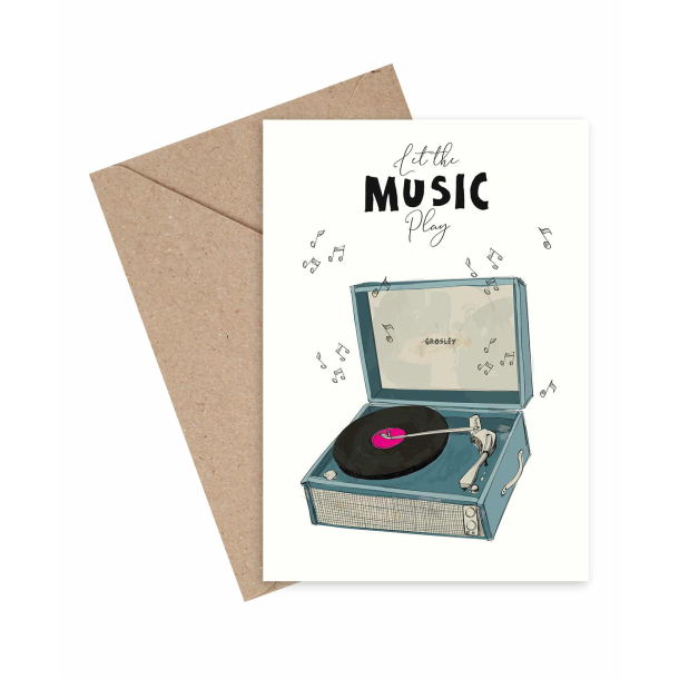 Mouse &amp; Pen Dobbeltkort - Let the music play