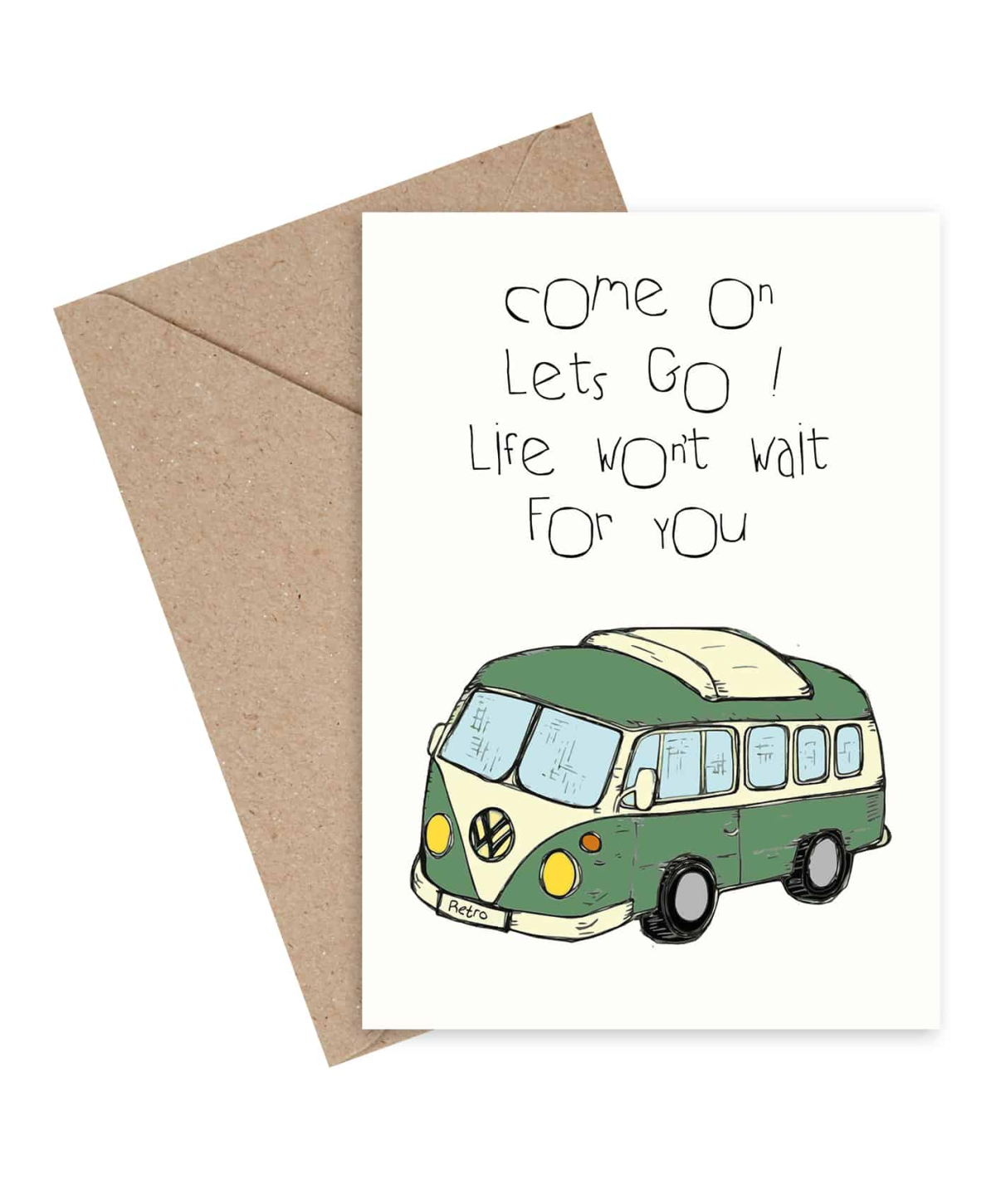 Mouse & Pen Dobbeltkort - Come on lets go! Life won't wait for you ...