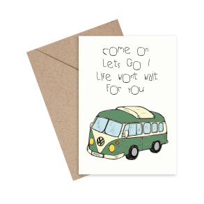 Mouse & Pen Dobbeltkort - Come on lets go! Life won't wait for you