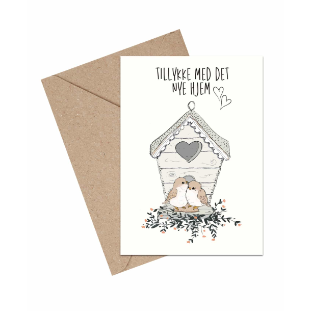 Mouse &amp; Pen Dobbeltkort - Tillykke med det nye hjem