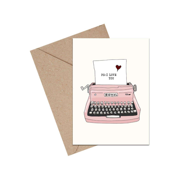 Mouse &amp; Pen Dobbeltkort - PS: I Love You