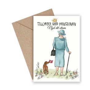 Mouse & Pen Dobbeltkort - Tillykke med pensionen