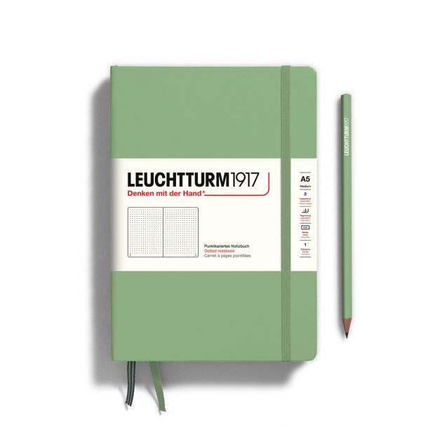 Leuchtturm Notesbog A5 Sage Dotted