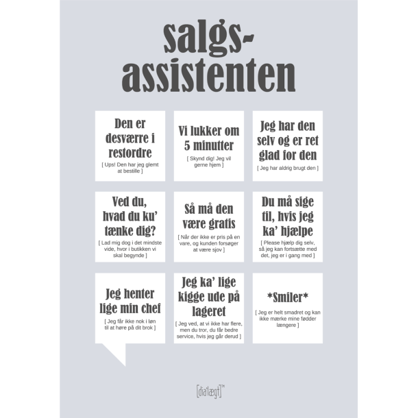 Dialgtplakat A5 Kort - Salgsassistenten