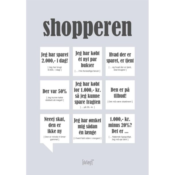 Dialgtplakat A5 Kort - Shopperen