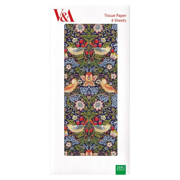 William Morris Silkepapir - Strawberry Thief