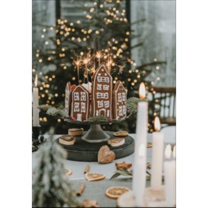 Skna Ting Dobbeltkort - Winter In Pastel - Gingerbread