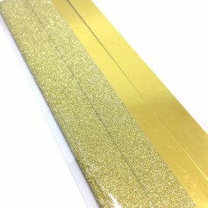 Stjernestrimler Glitter Guld 15mm.
