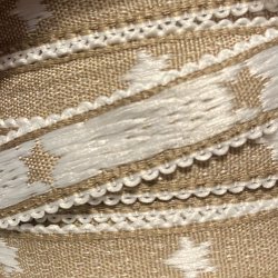 Stofb�nd Luksus - Stjerner Beige 12mm.