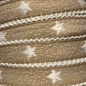 Stofb�nd Luksus - Stjerner Beige 12mm.