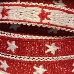 Stofbnd Luksus - Stjerner Rd 12mm.