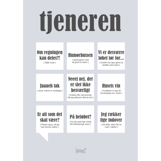 Dialgtplakat A5 Kort - Tjeneren