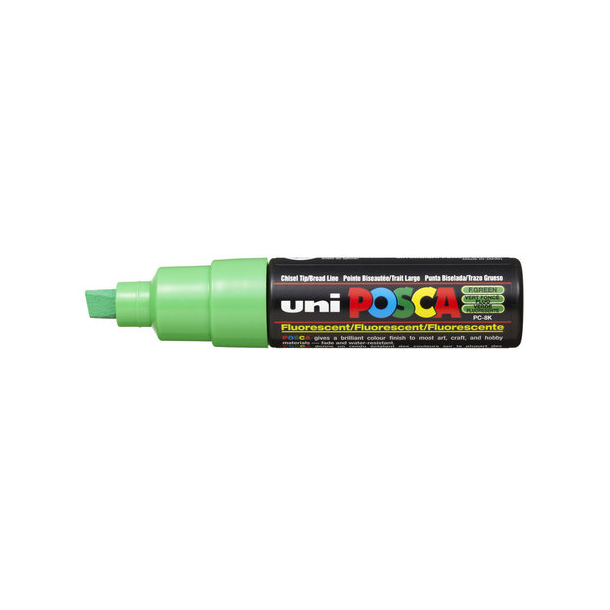 Uni Chalk Marker PWE-8K 8.0mm. - Fluo Grn