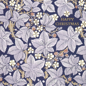 William Morris Dobbeltkort - Happy Christmas Blue