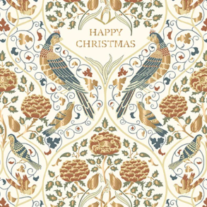 William Morris Dobbeltkort - Happy Christmas White