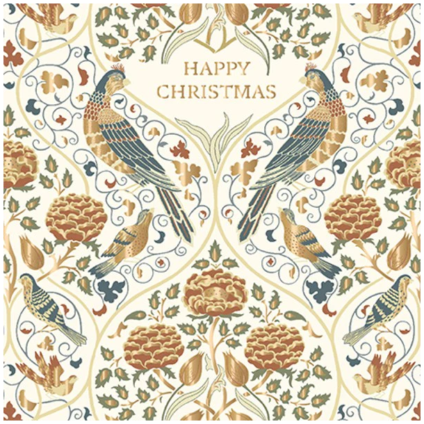 William Morris Dobbeltkort - Happy Christmas White