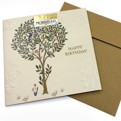 William Morris Dobbeltkort - Happy Birthday Tree